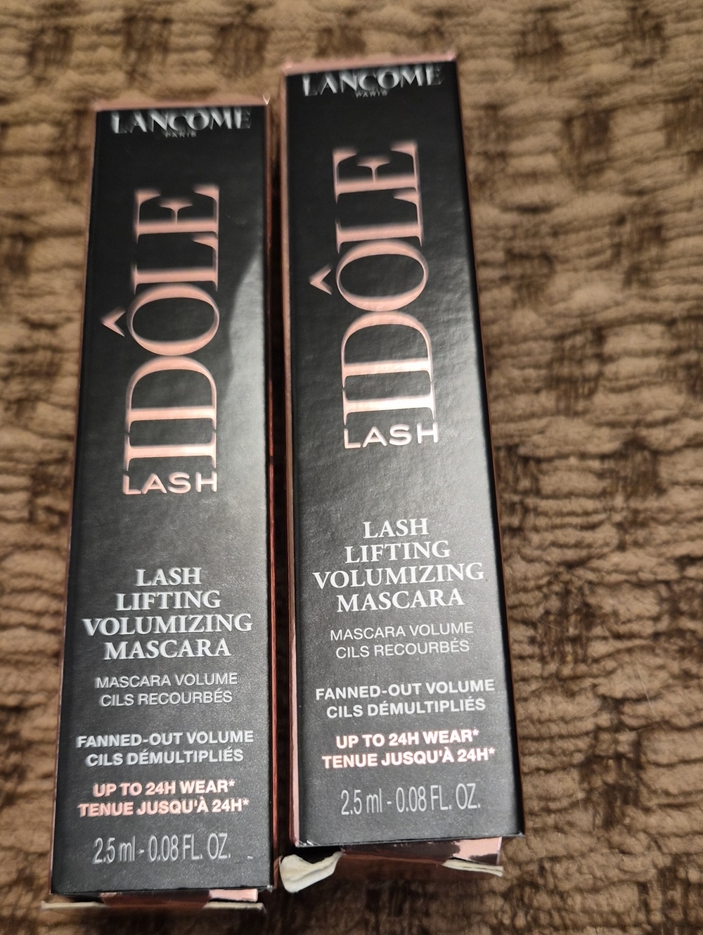 2  25ml Lancôme L'Idôle Lash Volumizing Mascara - Black with Rose Gold Accents